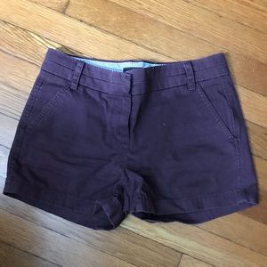 J Crew chino shorts size 0 burgundy